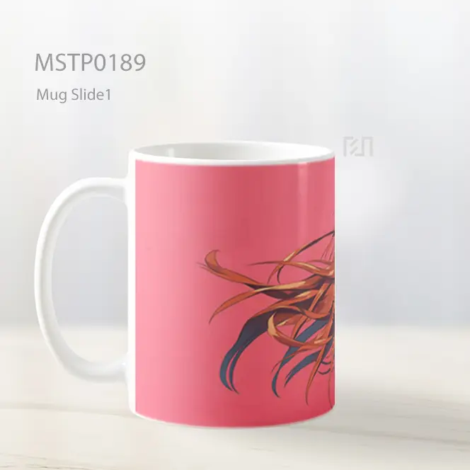 Asuka Langley Latar Pink Mug MSTP0189 - All-side / Desain