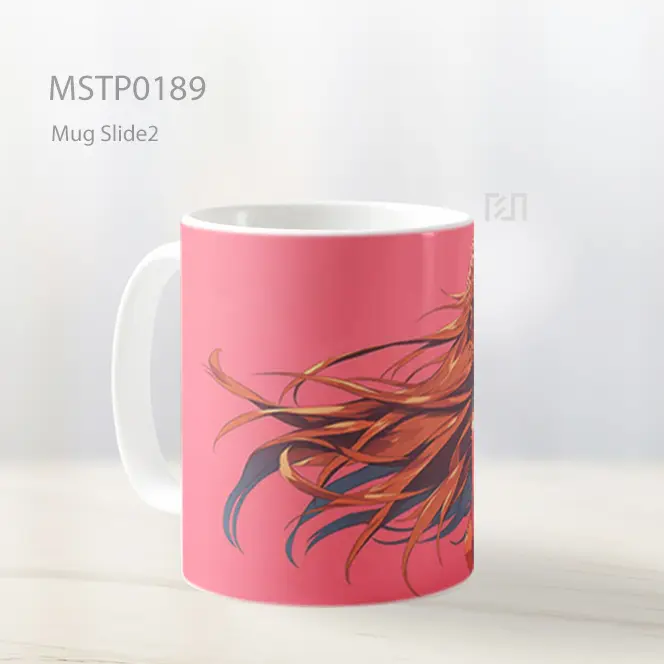 Asuka Langley Latar Pink Mug MSTP0189 - All-side / Desain