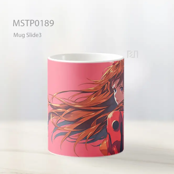 Asuka Langley Latar Pink Mug MSTP0189 - All-side / Desain