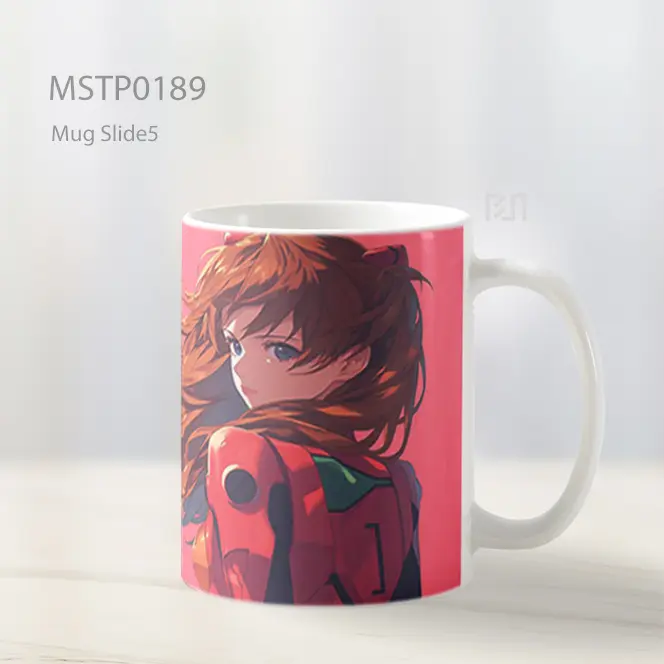 Asuka Langley Latar Pink Mug MSTP0189 - All-side / Desain