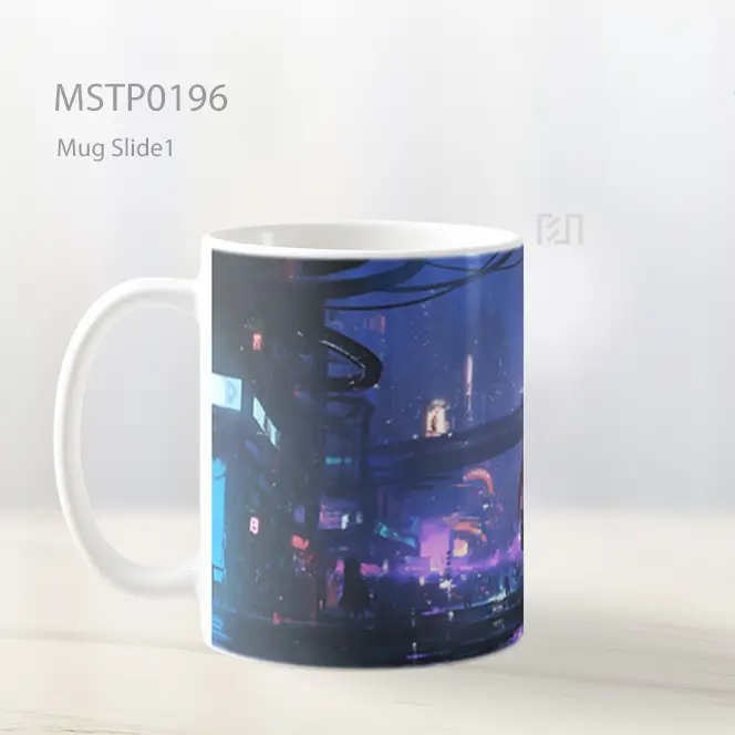 Asuna And Yoko Cyberpunk Cityscape Mug MSTP0196 - All-side / Desain