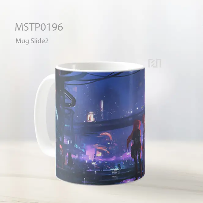 Asuna And Yoko Cyberpunk Cityscape Mug MSTP0196 - All-side / Desain
