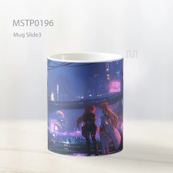Asuna And Yoko Cyberpunk Cityscape Mug MSTP0196 - All-side / Desain