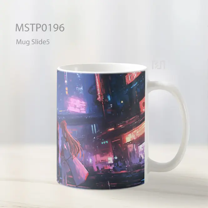 Asuna And Yoko Cyberpunk Cityscape Mug MSTP0196 - All-side / Desain