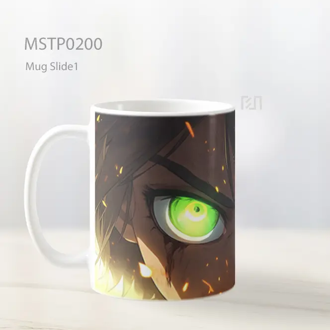 Attack Of Titan Eren Yeager Mata Hijau Mug MSTP0200 - All-side / Desain
