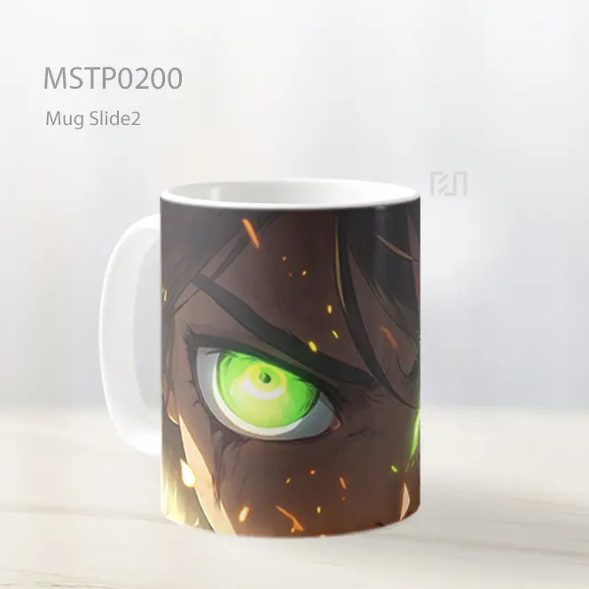 Attack Of Titan Eren Yeager Mata Hijau Mug MSTP0200 - All-side / Desain