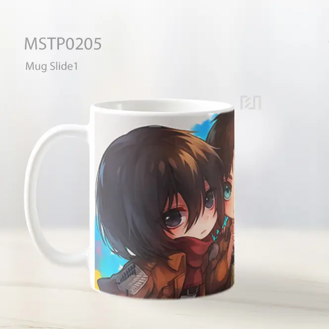Attack On Titan Chibi Eren Armin Mikasa Mug MSTP0205 - All-side / Desain