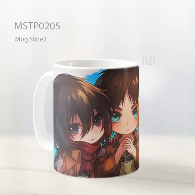 Attack On Titan Chibi Eren Armin Mikasa Mug MSTP0205 - All-side / Desain