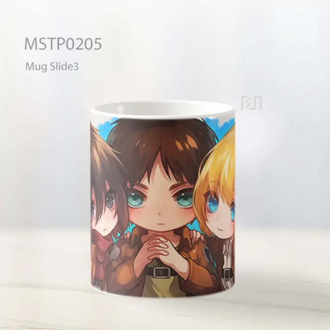 Attack On Titan Chibi Eren Armin Mikasa Mug MSTP0205 - All-side / Desain