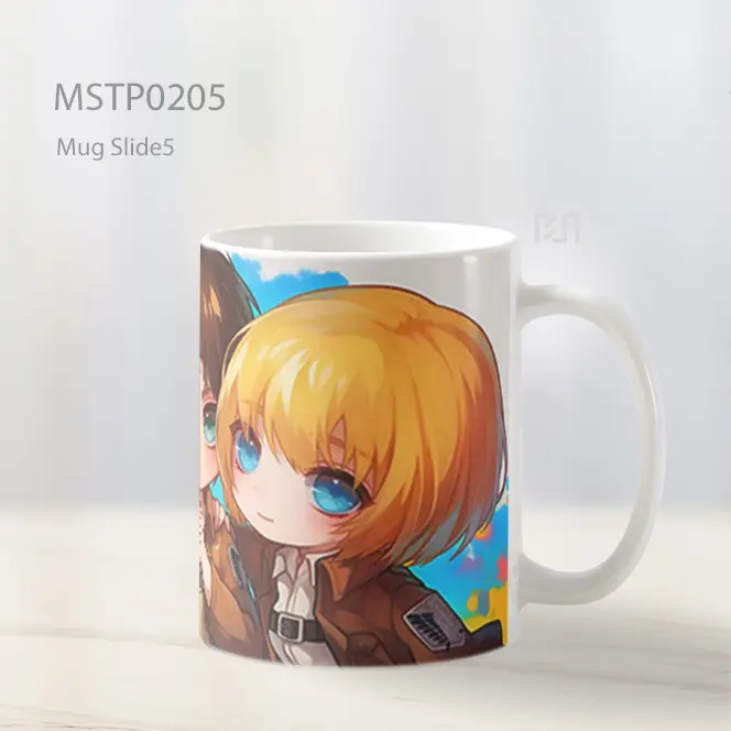 Attack On Titan Chibi Eren Armin Mikasa Mug MSTP0205 - All-side / Desain