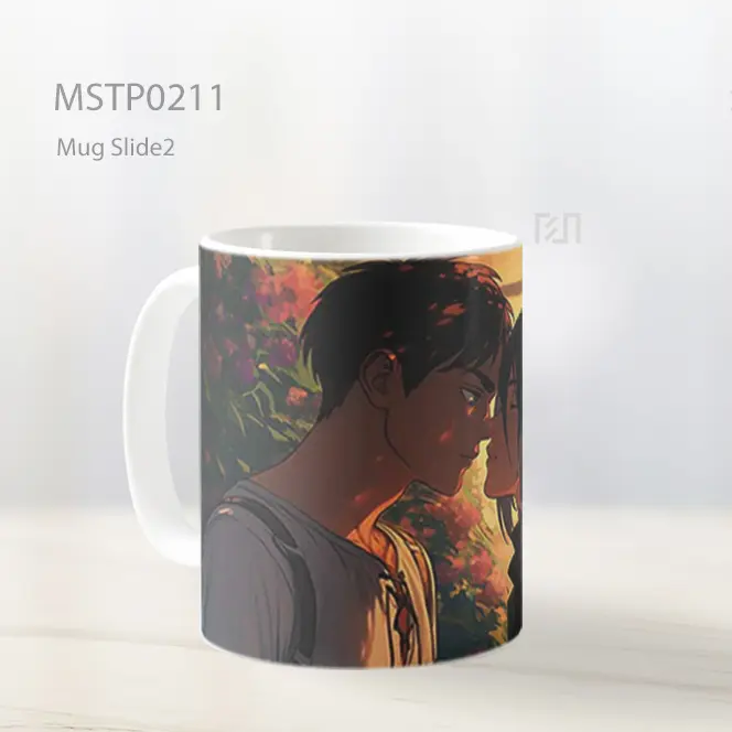 Attack On Titan Eren Mikasa Romantic Scene Mug MSTP0211 - All-side / Desain