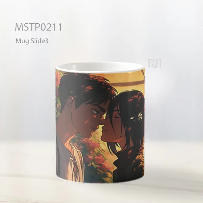 Attack On Titan Eren Mikasa Romantic Scene Mug MSTP0211 - All-side / Desain