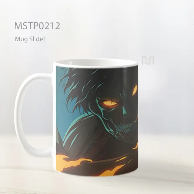 Attack On Titan Eren Titan Flames Mug MSTP0212 - All-side / Desain