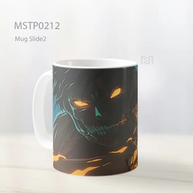 Attack On Titan Eren Titan Flames Mug MSTP0212 - All-side / Desain