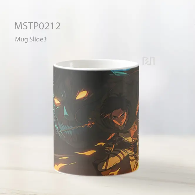 Attack On Titan Eren Titan Flames Mug MSTP0212 - All-side / Desain