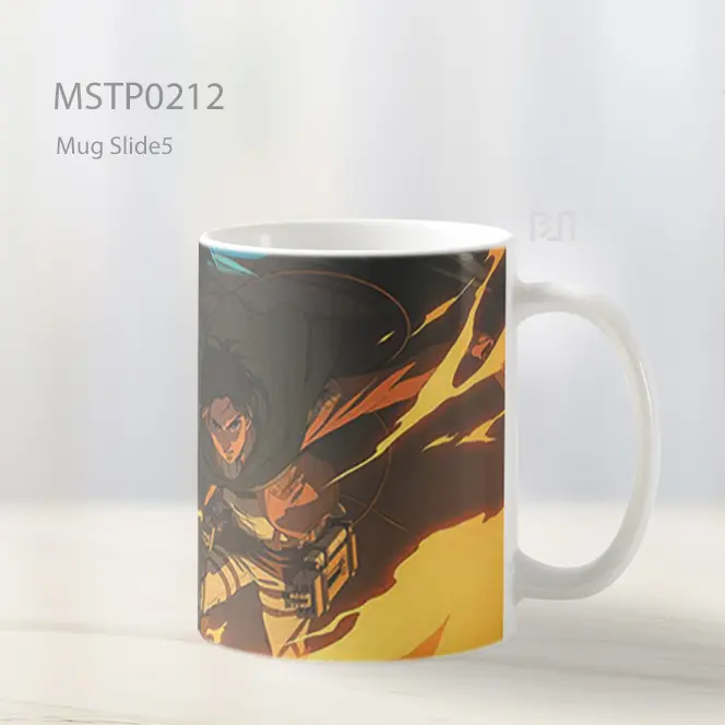 Attack On Titan Eren Titan Flames Mug MSTP0212 - All-side / Desain