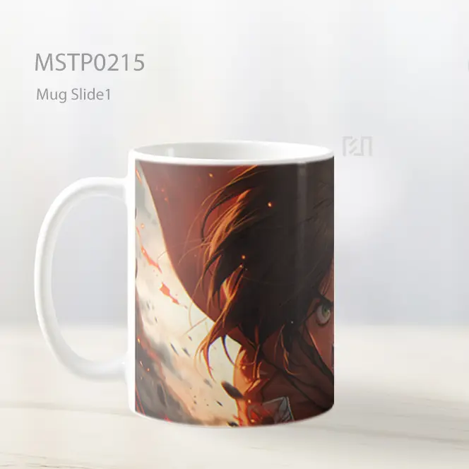 Attack On Titan Eren Yeager Dalam Pertarungan Mug MSTP0215 - All-side / Desain