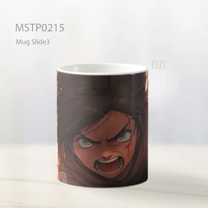Attack On Titan Eren Yeager Dalam Pertarungan Mug MSTP0215 - All-side / Desain