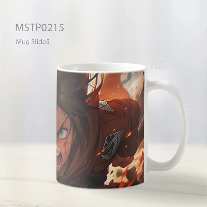 Attack On Titan Eren Yeager Dalam Pertarungan Mug MSTP0215 - All-side / Desain