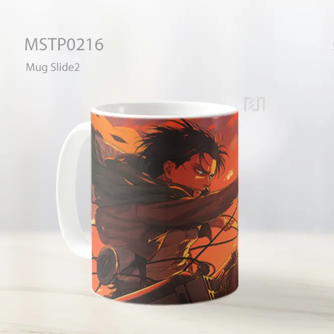 Attack On Titan Eren Yeager Dengan Pedang Oranye Mug MSTP0216 - All-side / Desain