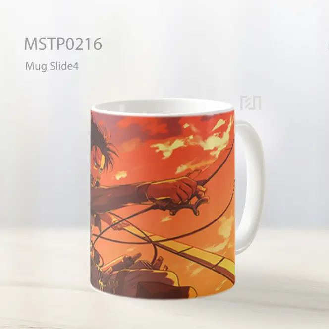 Attack On Titan Eren Yeager Dengan Pedang Oranye Mug MSTP0216