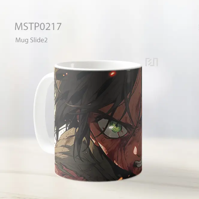 Attack On Titan Eren Yeager Marah Mug MSTP0217 - All-side / Desain