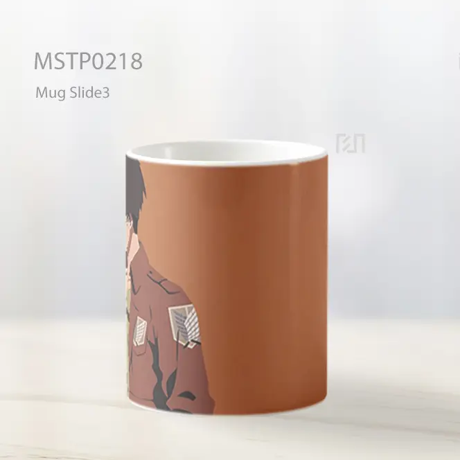 Attack On Titan Eren Yeager Minimalis Oranye Mug MSTP0218 - All-side / Desain