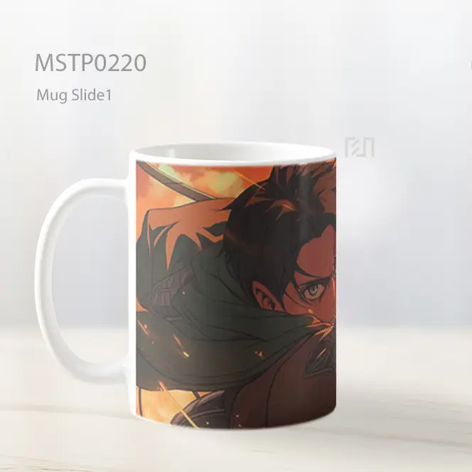 Attack On Titan Eren Yeager Pose Pertarungan Mug MSTP0220 - All-side / Desain