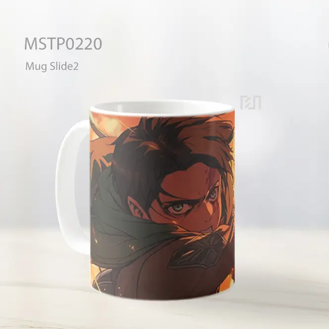 Attack On Titan Eren Yeager Pose Pertarungan Mug MSTP0220 - All-side / Desain