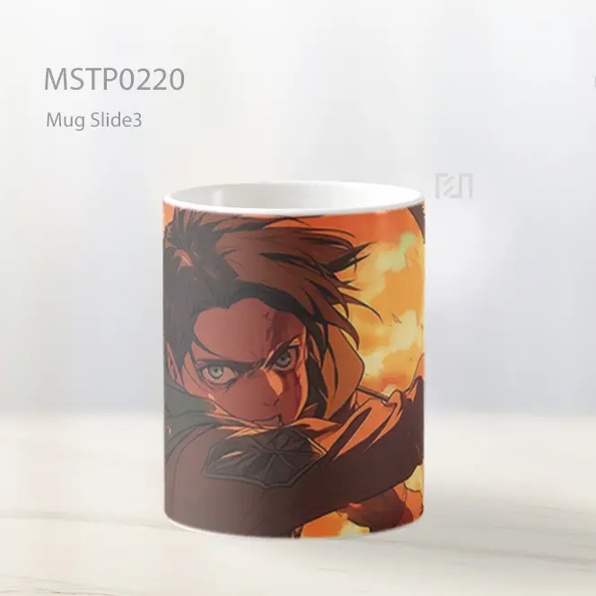 Attack On Titan Eren Yeager Pose Pertarungan Mug MSTP0220 - All-side / Desain