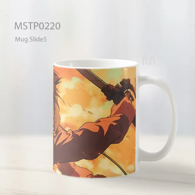 Attack On Titan Eren Yeager Pose Pertarungan Mug MSTP0220 - All-side / Desain