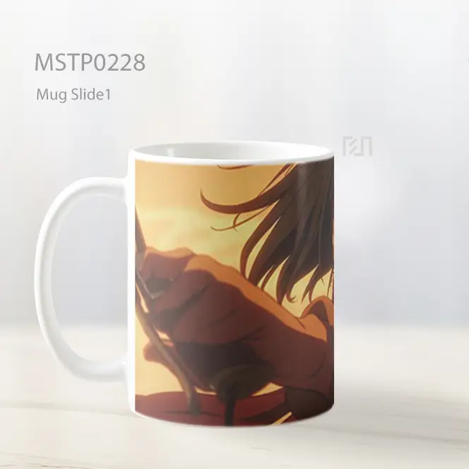 Attack On Titan Mikasa Ackerman Fighting Spirit Mug MSTP0228 - All-side / Desain