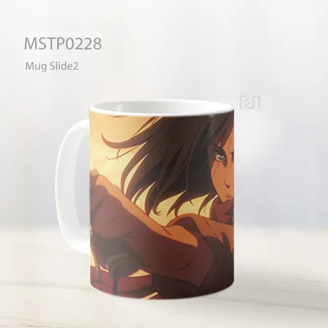 Attack On Titan Mikasa Ackerman Fighting Spirit Mug MSTP0228 - All-side / Desain