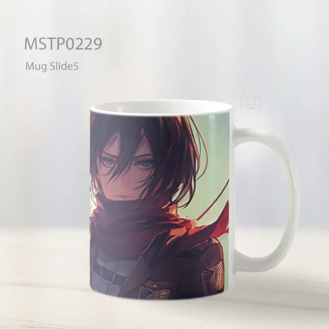 Attack On Titan Mikasa Ackerman Tatapan Stoik Mug MSTP0229 - All-side / Desain