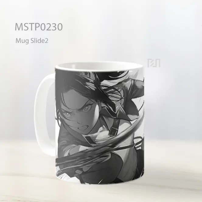 Attack On Titan Mikasa Bw Manga Mug MSTP0230 - All-side / Desain