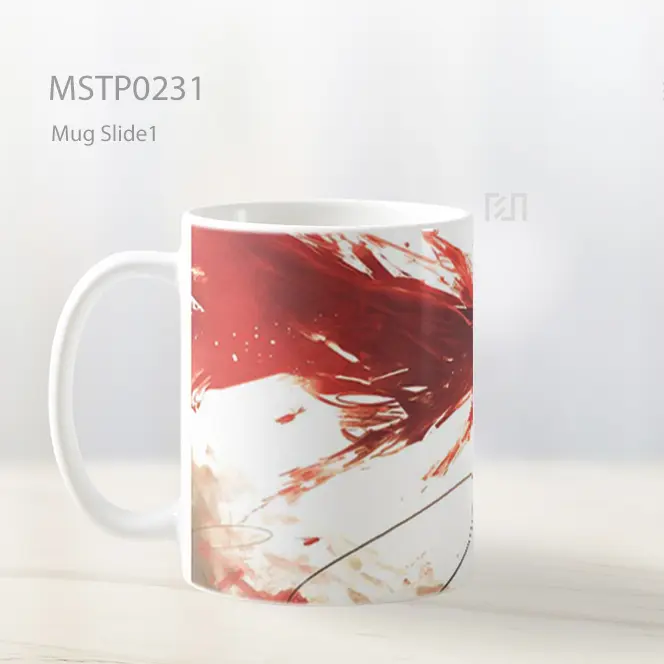 Attack On Titan Mikasa Red Scarf Mengalir Mug MSTP0231 - All-side / Desain