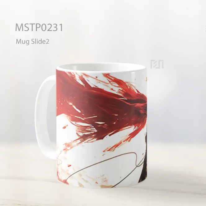 Attack On Titan Mikasa Red Scarf Mengalir Mug MSTP0231 - All-side / Desain