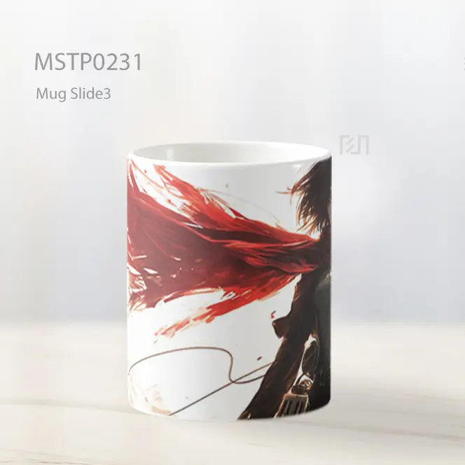 Attack On Titan Mikasa Red Scarf Mengalir Mug MSTP0231 - All-side / Desain