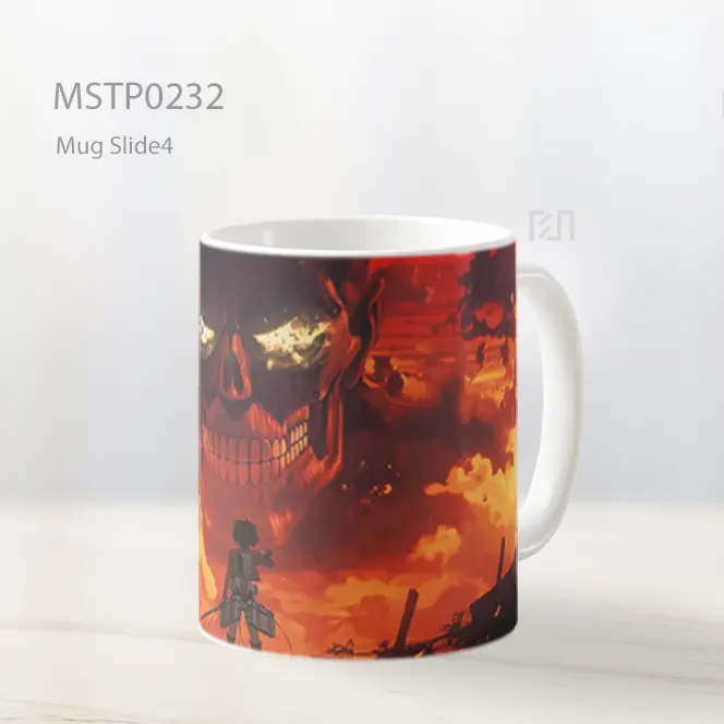 Attack On Titan Pertarungan Epik Latar Merah Mug MSTP0232