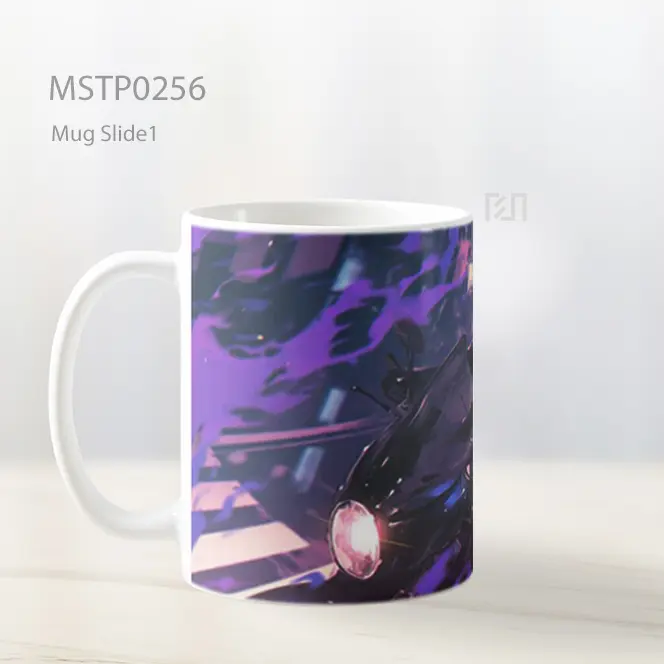 Biker Cahaya Ungu Mug MSTP0256 - All-side / Desain