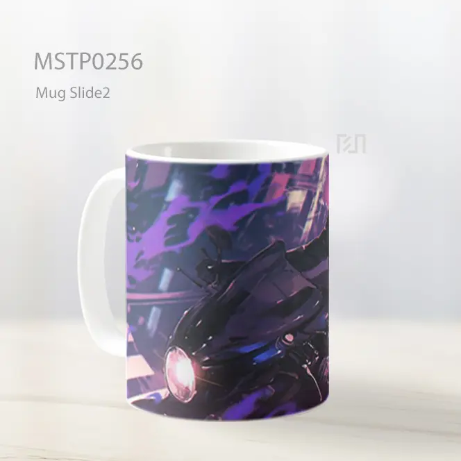 Biker Cahaya Ungu Mug MSTP0256 - All-side / Desain