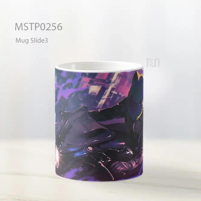 Biker Cahaya Ungu Mug MSTP0256 - All-side / Desain