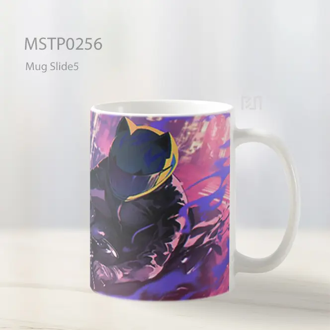 Biker Cahaya Ungu Mug MSTP0256 - All-side / Desain