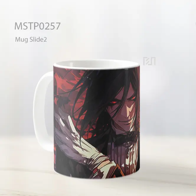Black Butler Sebastian Anime Merah Mug MSTP0257 - All-side / Desain