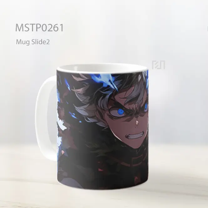 Black Clover Asta Mata Bersinar Biru Mug MSTP0261 - All-side / Desain