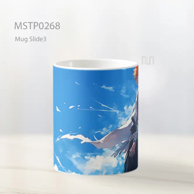 Bleach Ichigo Kurosaki Biru Mug MSTP0268 - All-side / Desain