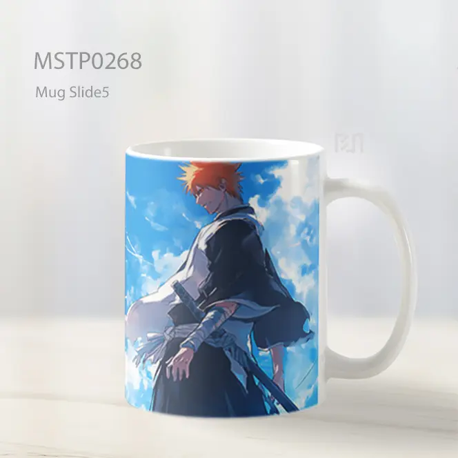 Bleach Ichigo Kurosaki Biru Mug MSTP0268 - All-side / Desain
