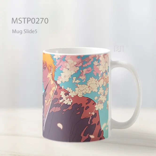 Bleach Ichigo Kurosaki Dengan Sakura Mug MSTP0270 - All-side / Desain