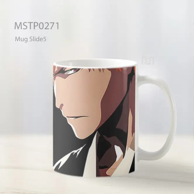 Bleach Ichigo Kurosaki Hitam Mug MSTP0271 - All-side / Desain