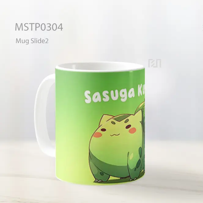 Bulbasaur Dengan Teks Sasuga Kusa Mug MSTP0304 - All-side / Desain